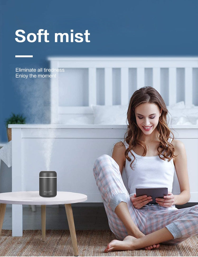 300ml H2O Air Humidifier Portable Mini USB Aroma Diffuser With Cool Mist For Bedroom Home Car Plants Purifier Humificador