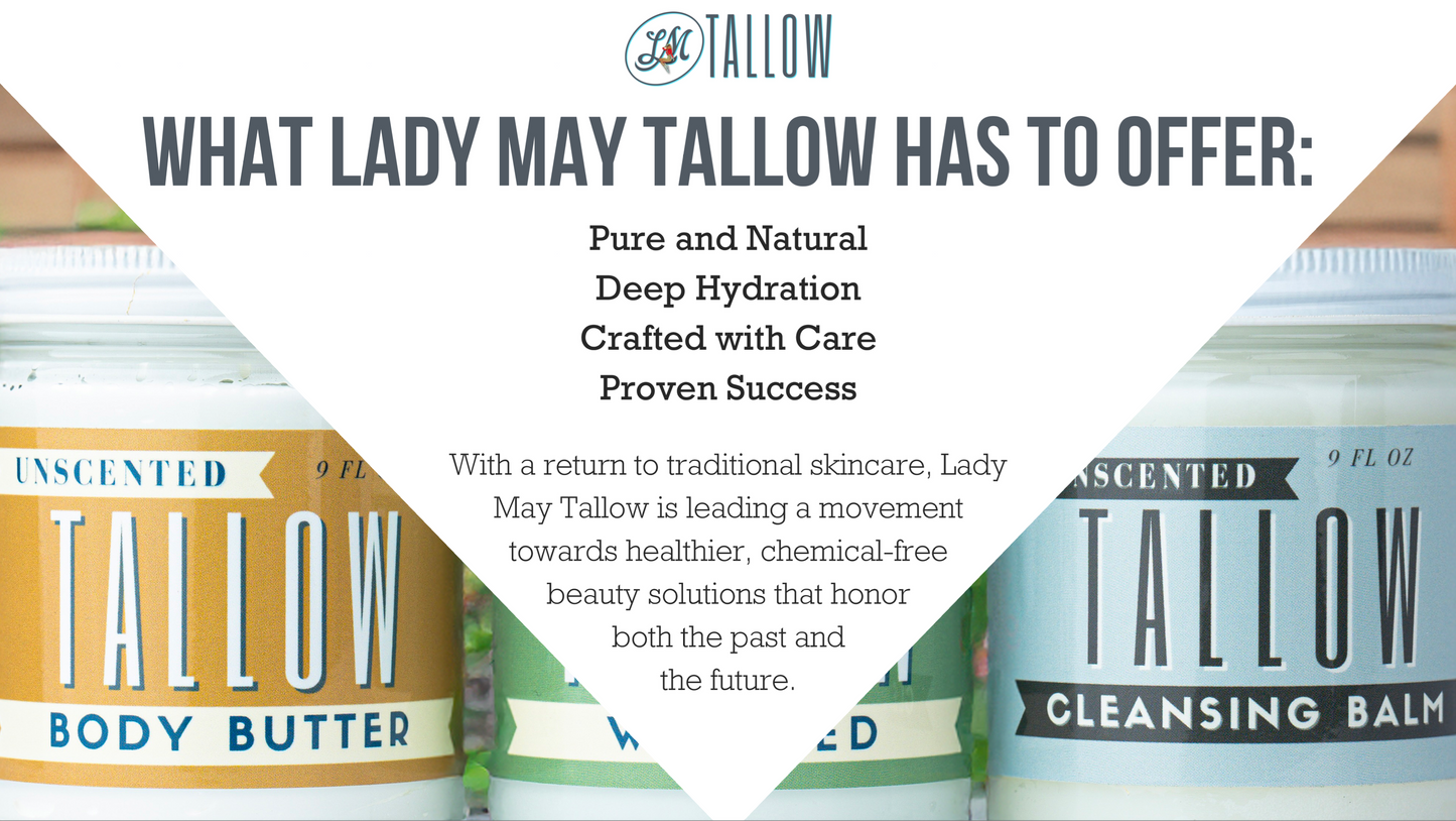 6 pack Travel Tallow All-Natural Skincare Premium Quality All Natural Gift Box by The Lady May