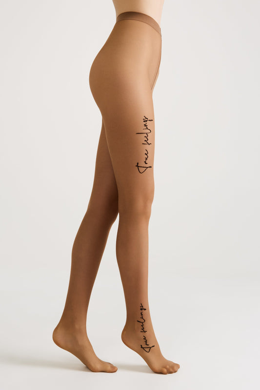 Fantasy Tights Conte True Love - Tattoo Style Print