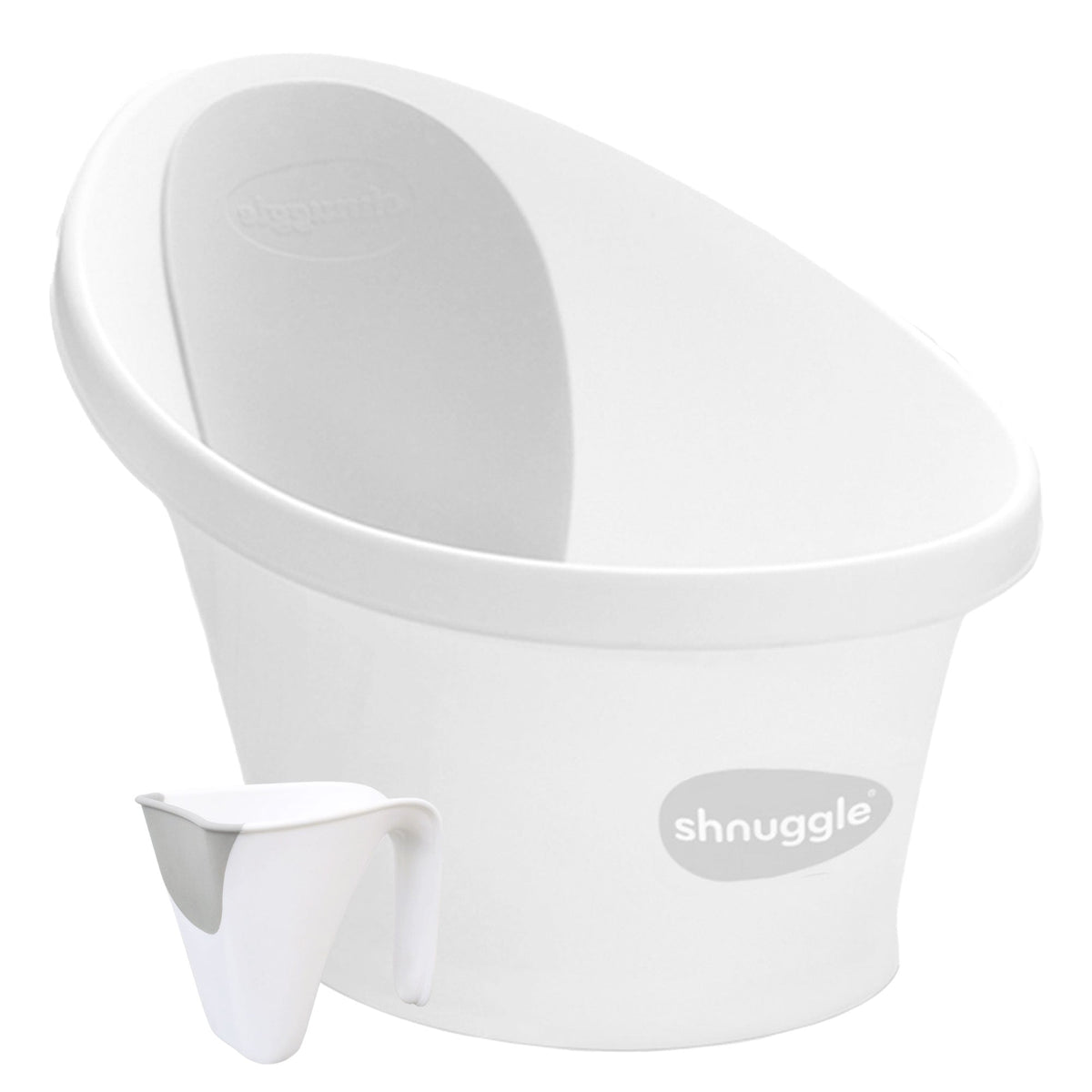 Newborn Bath Essentials Bundle | Baby Bath with Support Bump, Soft Backrest & Rinse Jug | Safe & Stylish Bathtime Set