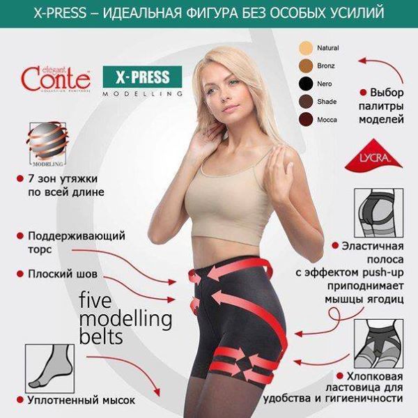 Conte X-Press Soft 20 Den - 5 Modelling Belts Control Top Women's Tights (8С-66СП)