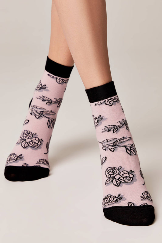Conte Cotton Socks Classic - 435 Flowers With Shadow