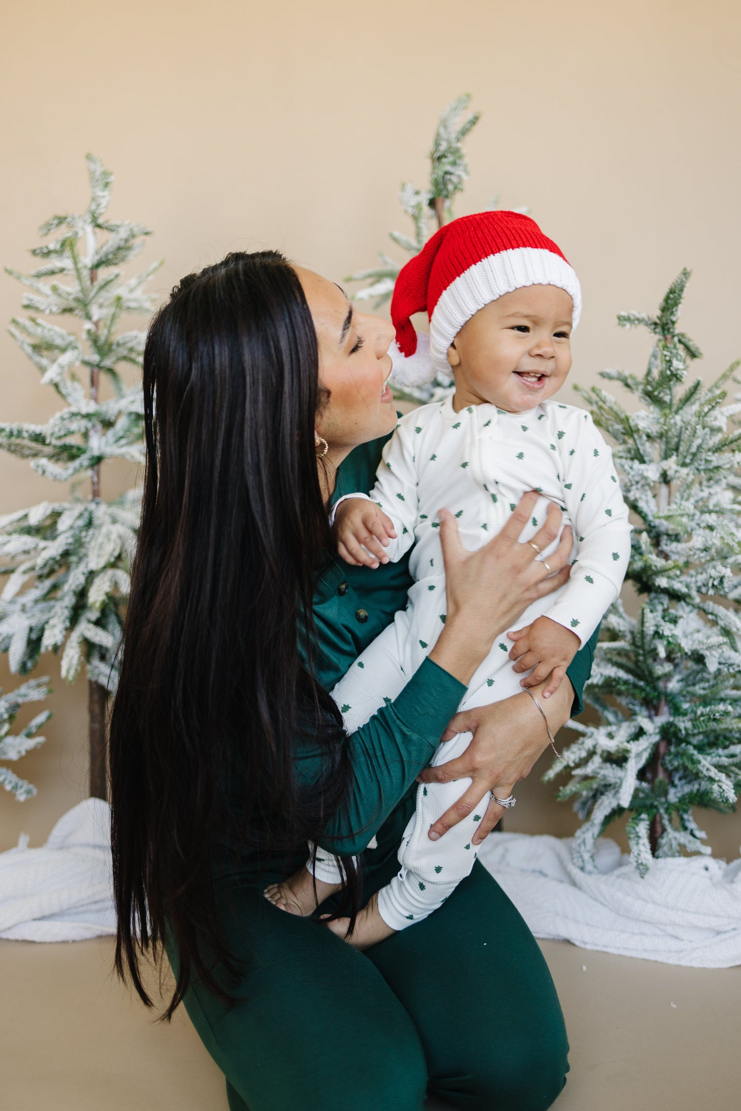 Tiny Trees Ribbed Bamboo Zippy Pajamas