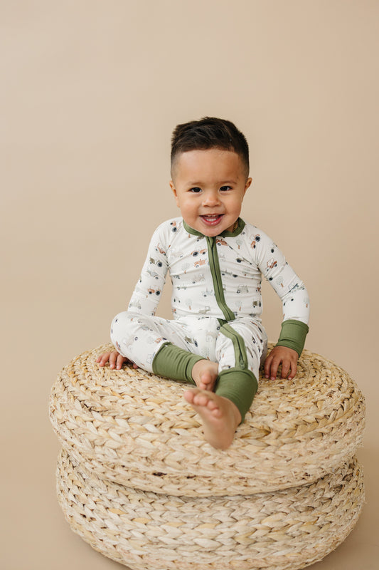 Tiny Tractors Bamboo Zippy Pajamas