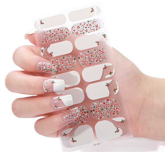 Christmas Mistletoe Gel Nails