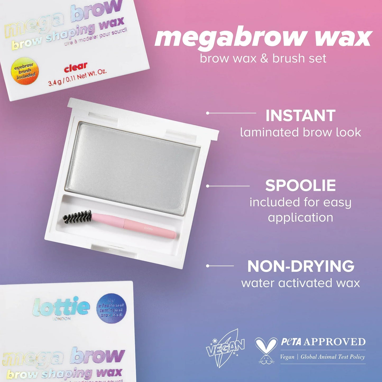 LOTTIE London Mega Brow Wax & Brush Set