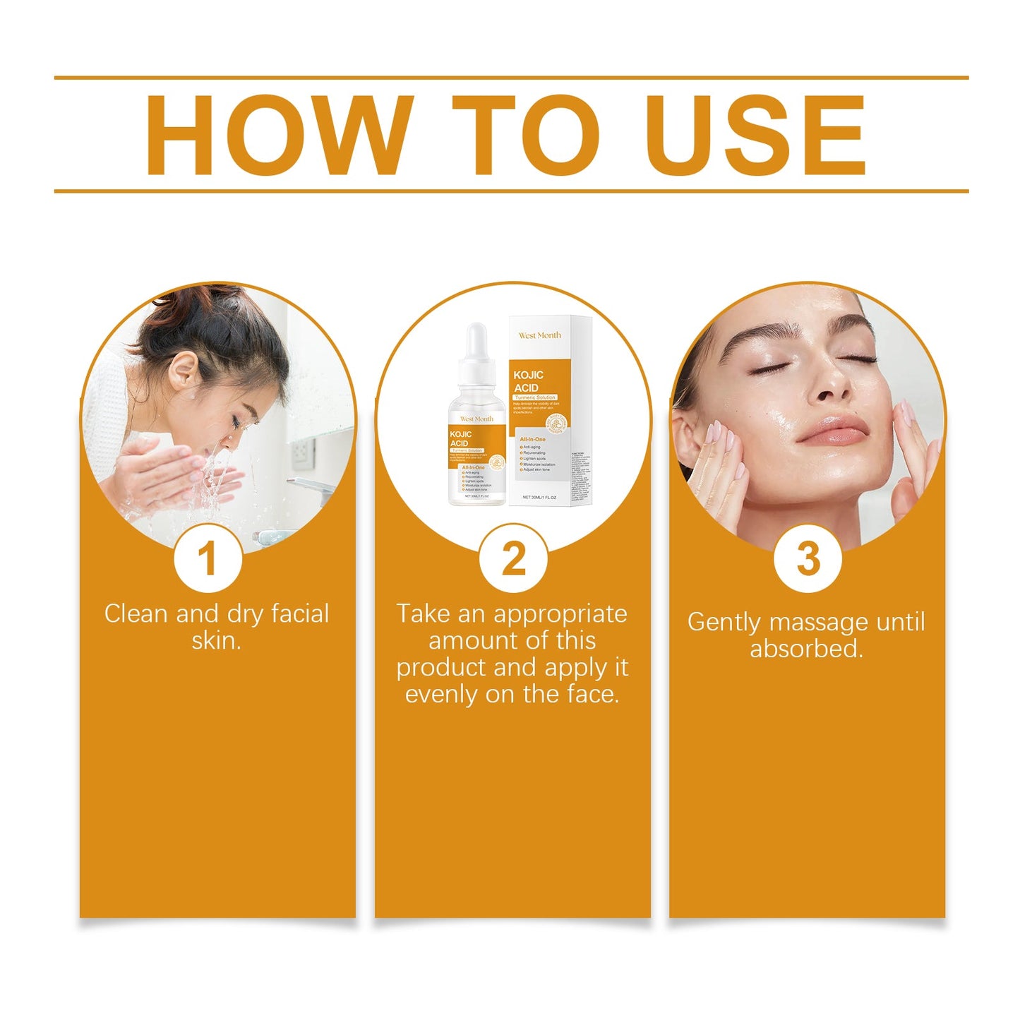 West&Month Turmeric Acid Essence Hydrating Skin Skin Natural Shine Moisturizing Facial Essence