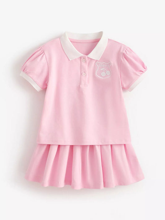 Children's Short Sleeve Polo and Skirt Set