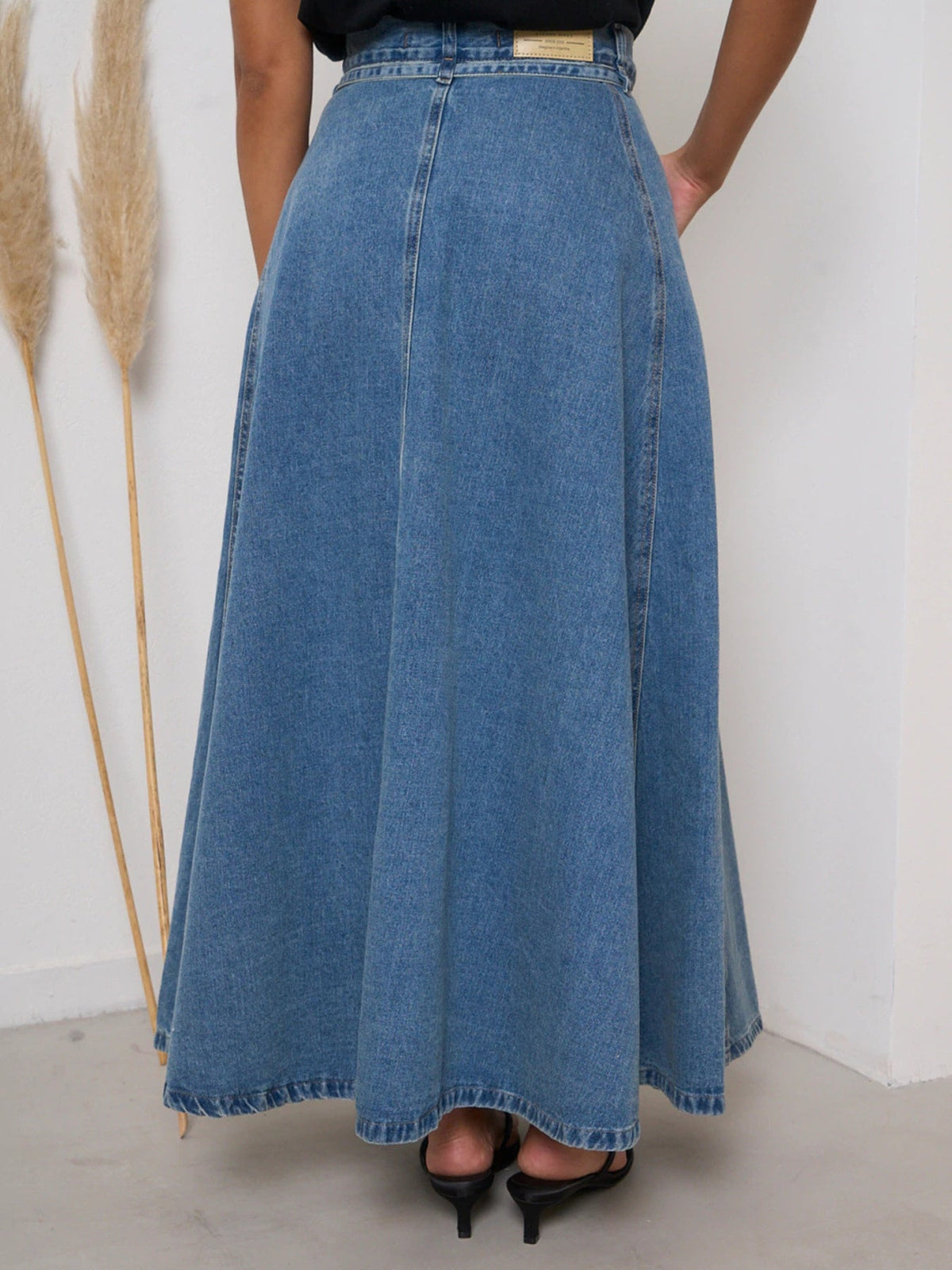 High-Waisted Denim Skirt