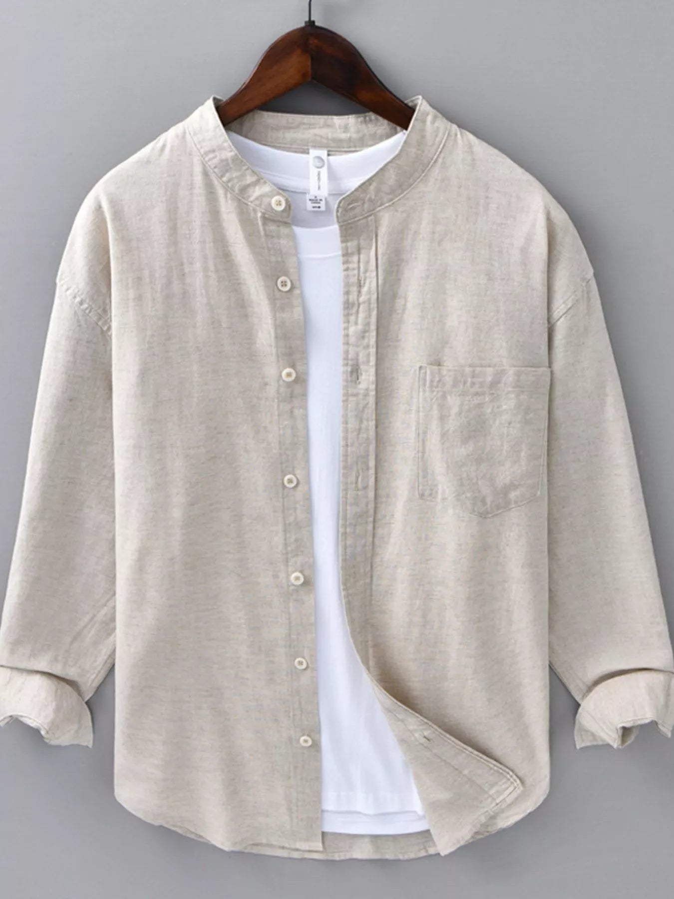 Men's Plus Size Casual Button Up Long Sleeve Shirt