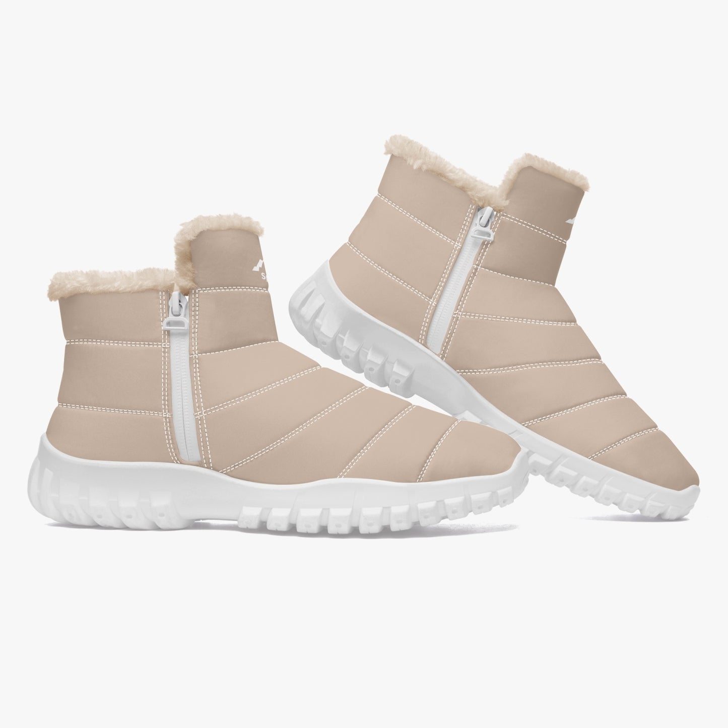 SHO-023CRM-24 Fur Cotton pad Zip Boots