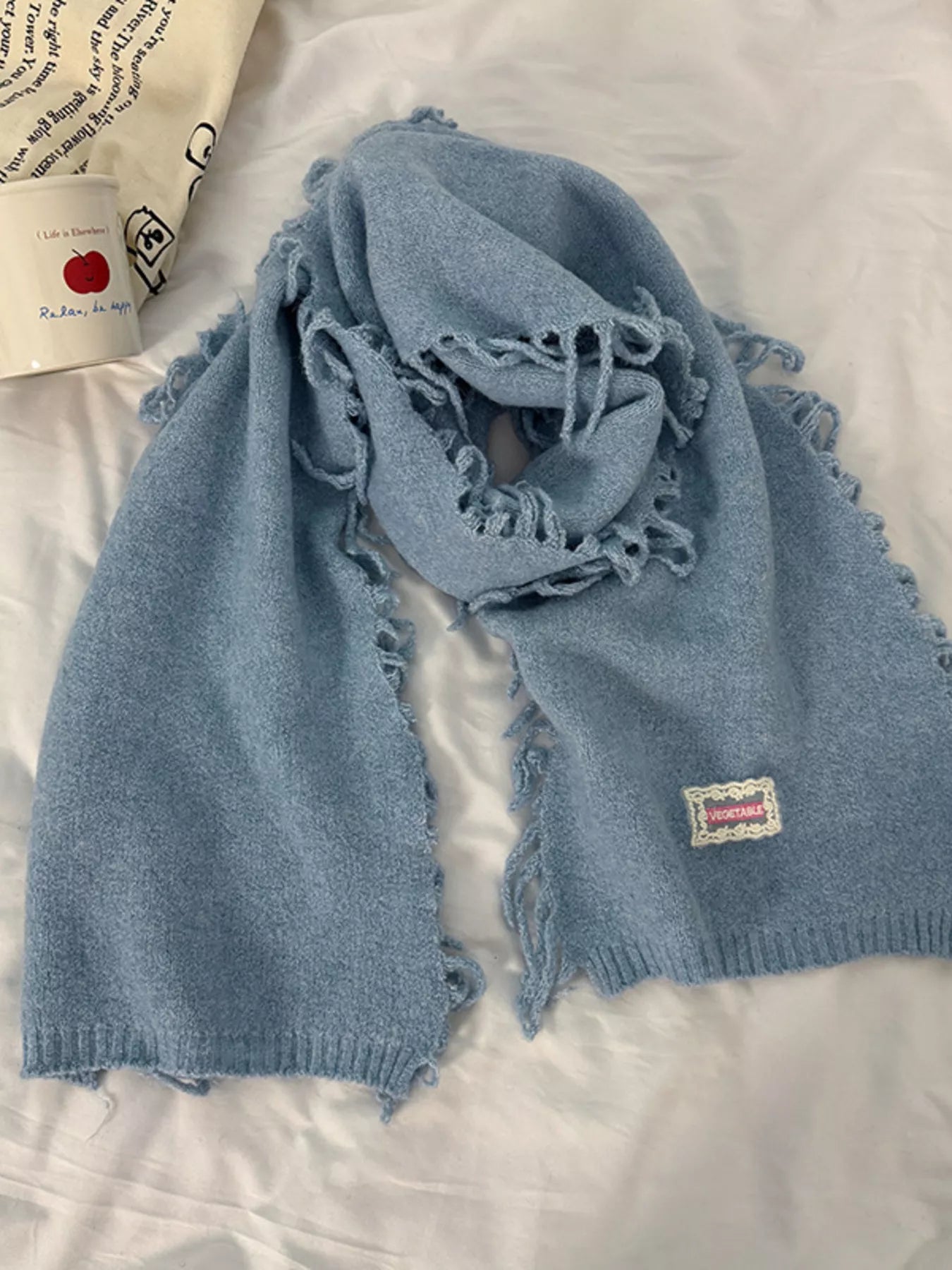 Knitted Fringe Scarf