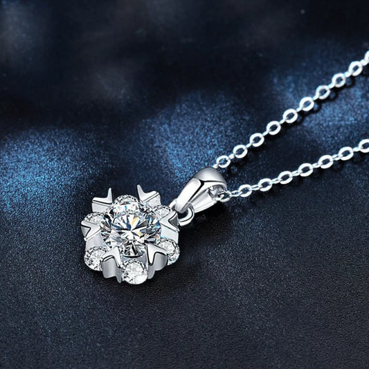 1 Carat Moissanite 925 Sterling Silver Pendant Necklace