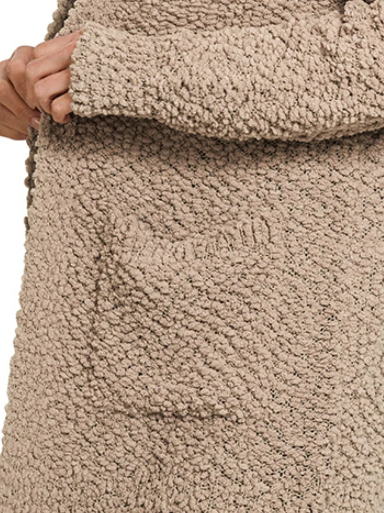 Zenana Long Sleeve Popcorn Sweater Cardigan with Pockets