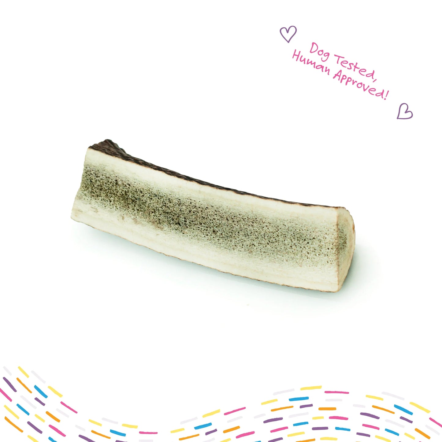 Paw Love - Split Elk Antler Dog Treat, 1 ct (Pack of 6) - Natural Long Lasting Chew