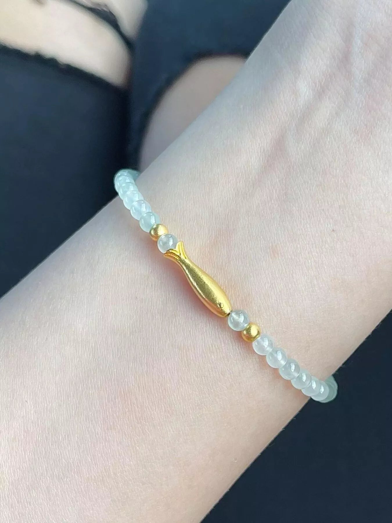 18K Gold-Plated Fish Beaded Bracelet