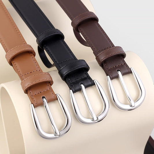 Buckle Skinny Leather Belt