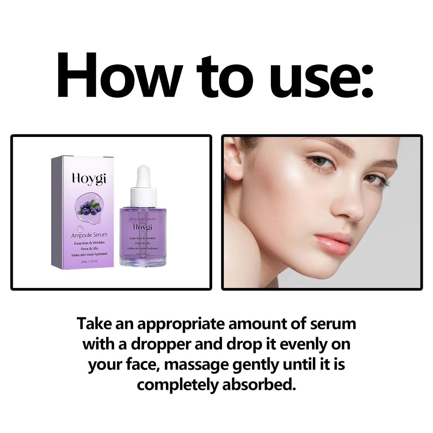 Hoygi Ampoule Serum, Firming And Softening Facial Wrinkles Anti-Wrinkle Moisturizing Essence