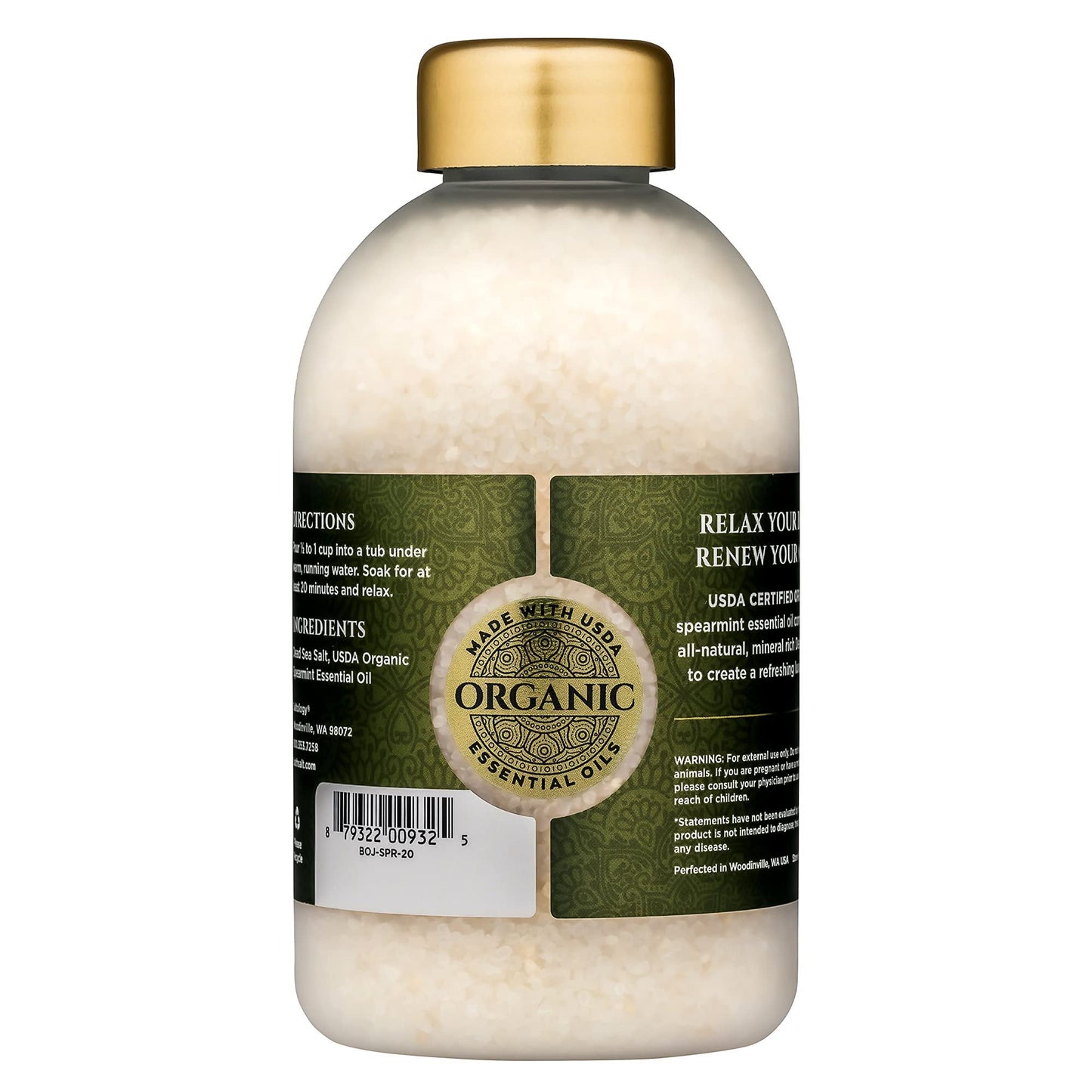 Bokek Dead Sea Bath Salt - Refreshing Spearmint, 21 Oz