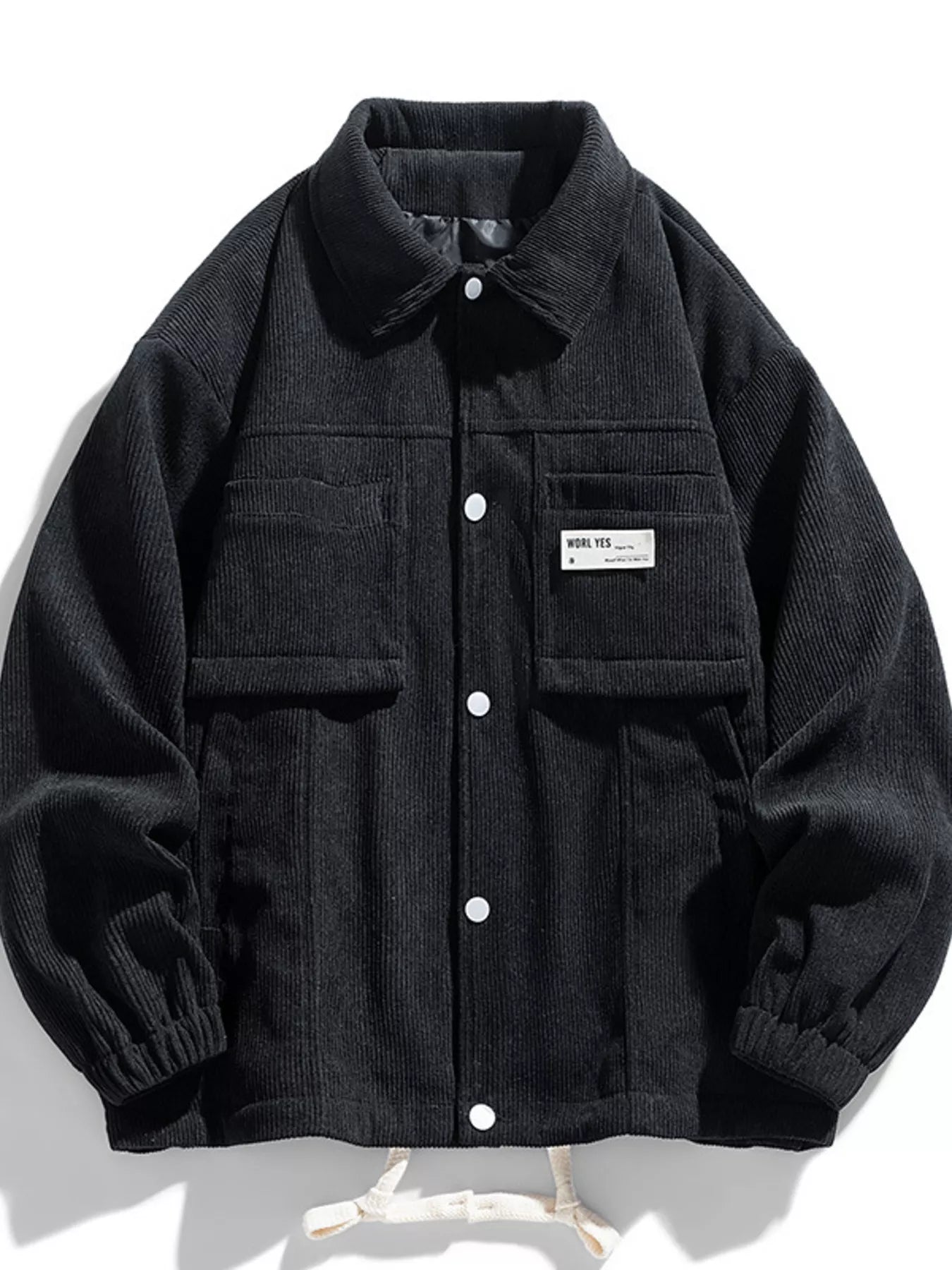 Men's Plus Size Corduroy Button-Down Jacket