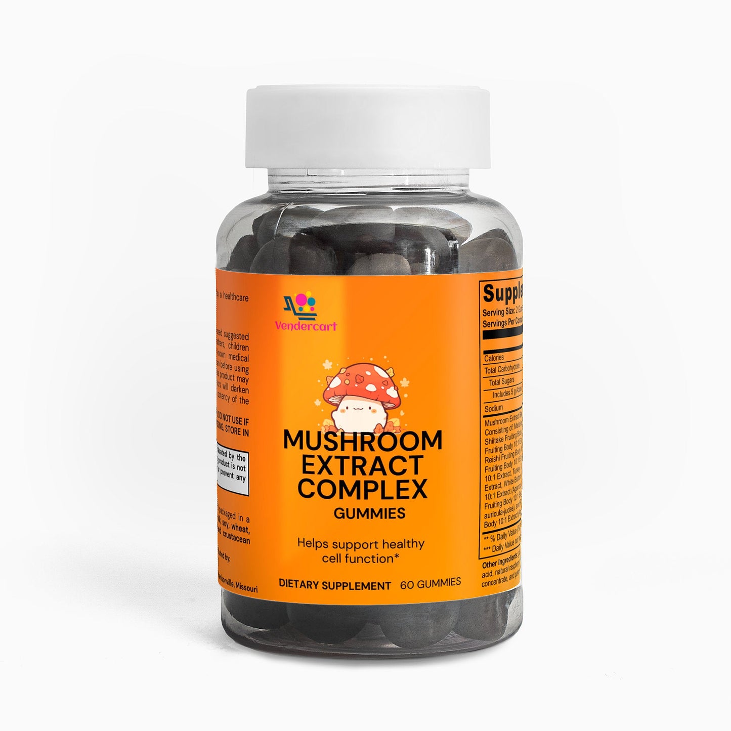 Mushroom Extract Complex Gummies Lion’s Mane Reishi Cordyceps Chaga Immune Brain Energy Support Vegan 60 Gummies USA
