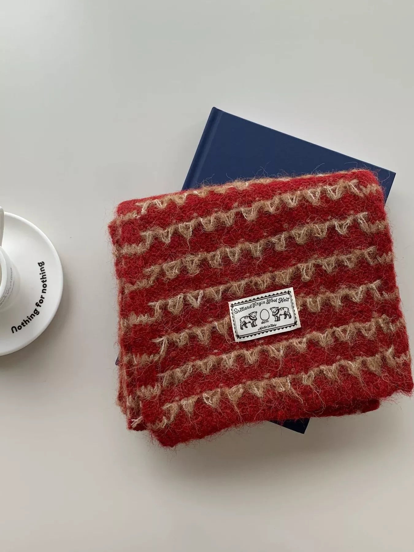 Vintage Knitted Pattern Scarf