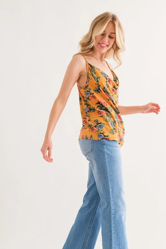 And The Why Floral Printed Casual Tank Top