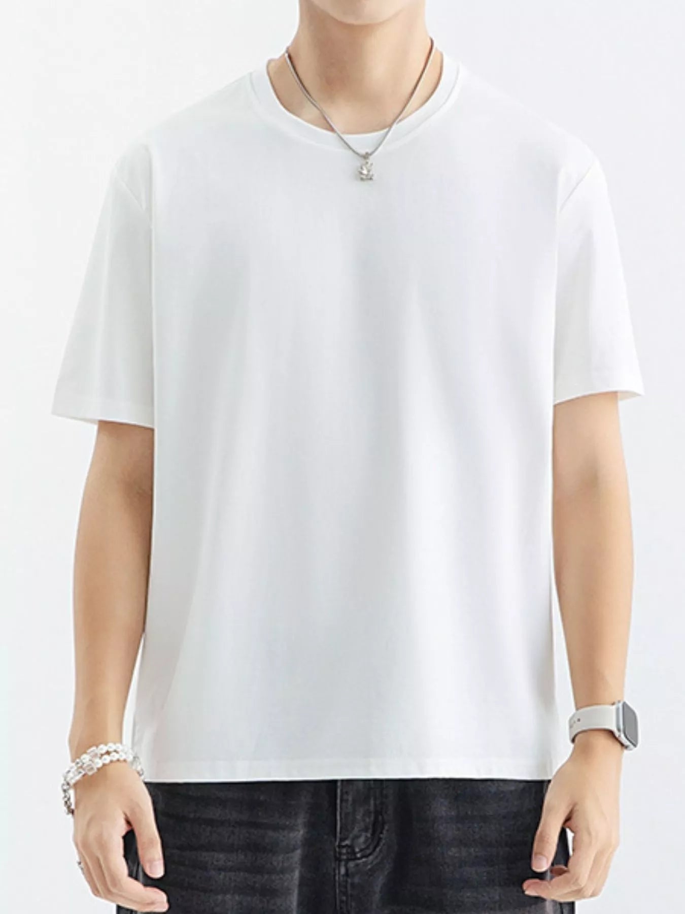 Men's Plus Size Casual Solid Color T-Shirt