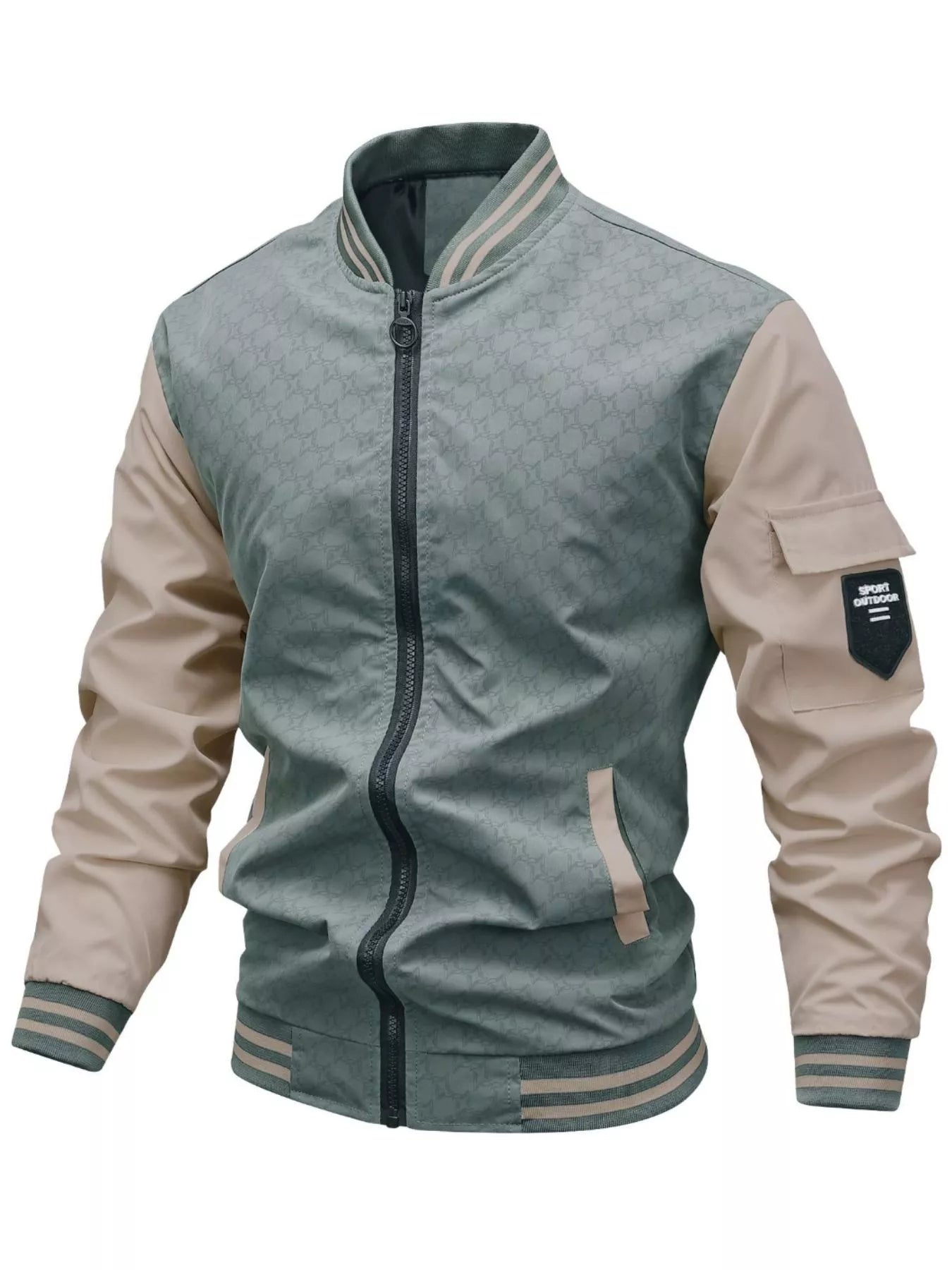 Men's Plus Size Zip Up Long Sleeve Jacket
