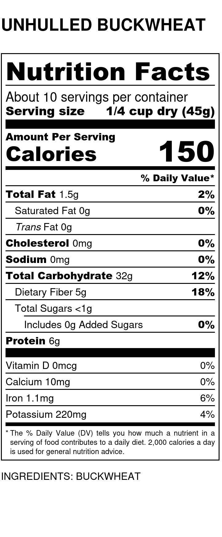 Buckwheat, Unhulled For Sprouting, Organic