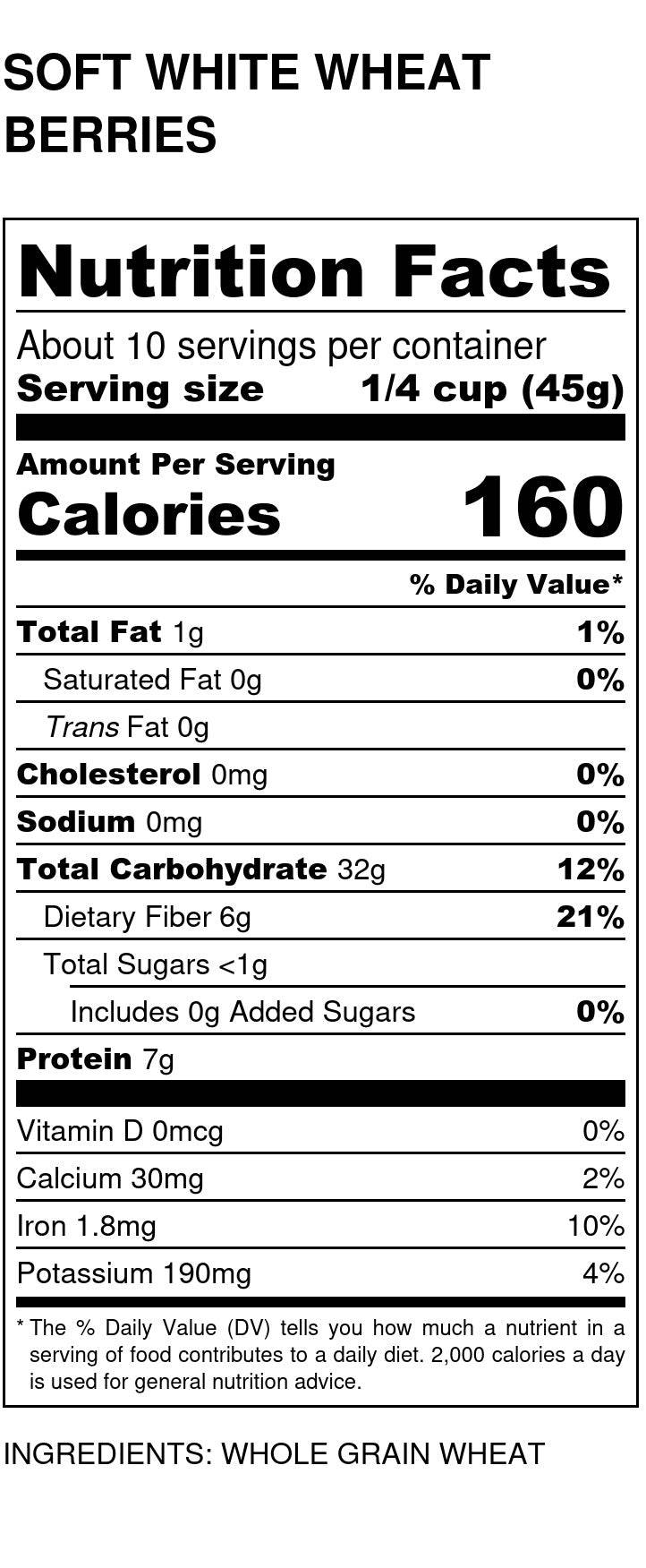 Wheat Berries, Soft White, Organic