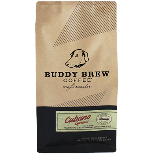 Buddy Brew Cubano Espresso Whole Bean Coffee Case of 6 - 12 Oz