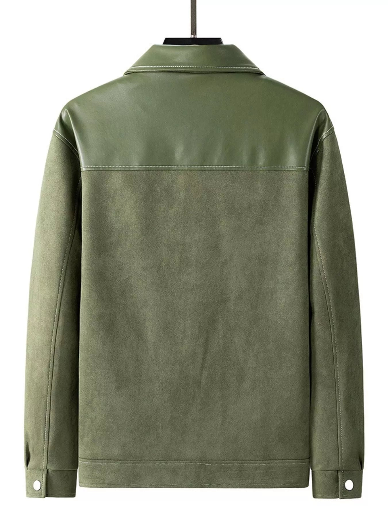 Men's Plus Size Snap Down Long Sleeve Shacket