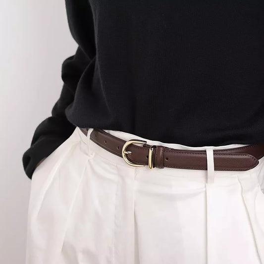 Elegant Leather Buckle Belt