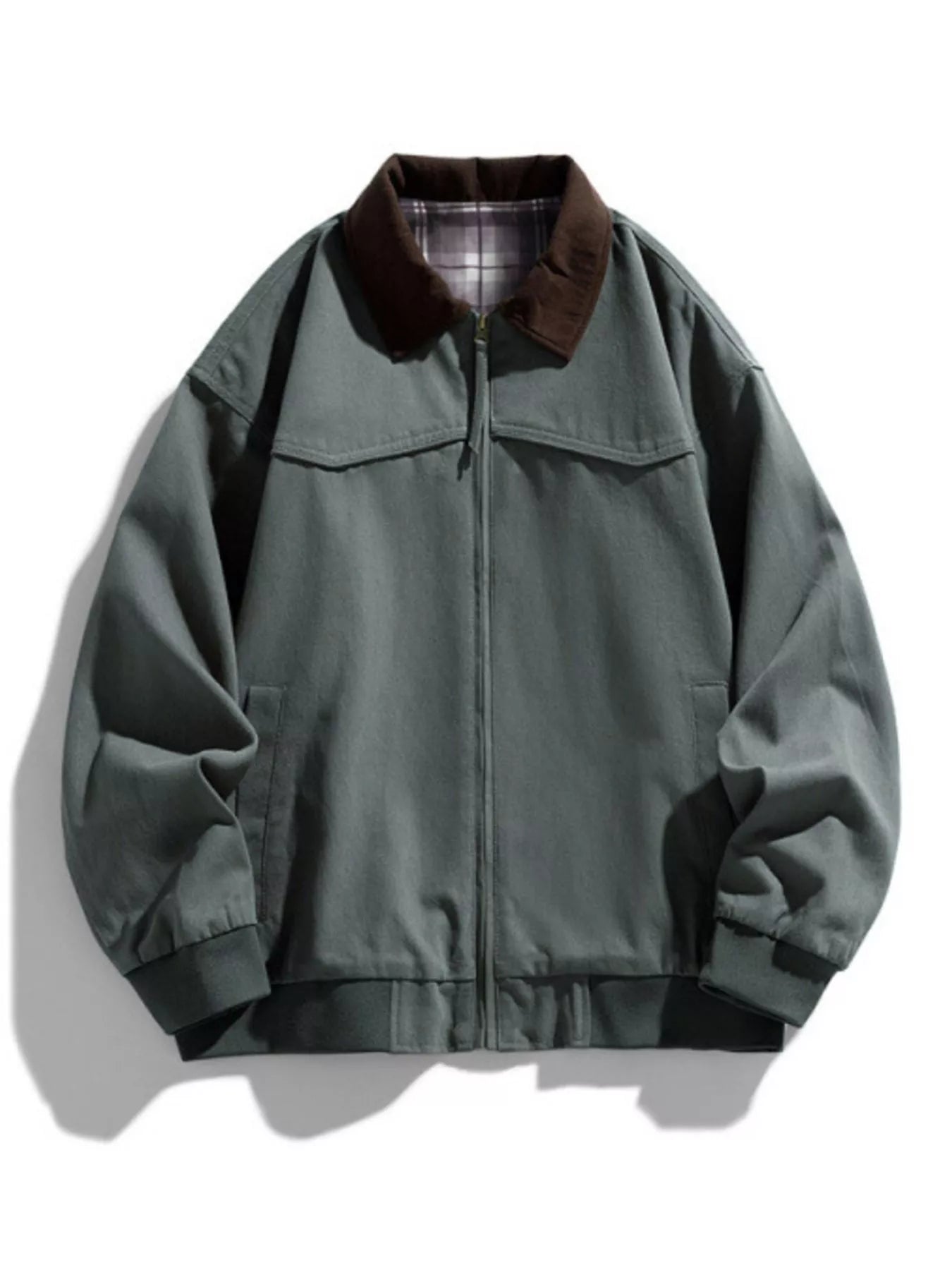 Men's Full Size Zip Up Long Sleeve Jacket Plus Size