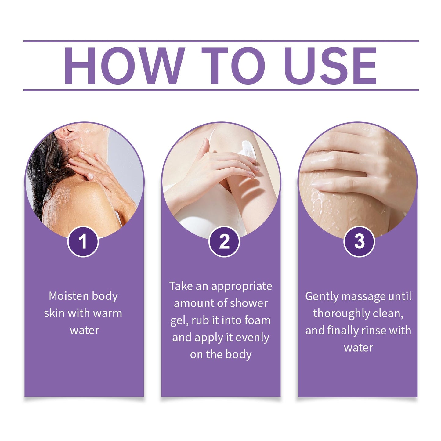 EELHOE Lavender Moisturizing Shower Gel, Lavender Essence Cleanses And Moisturizes Skin Shower Gel