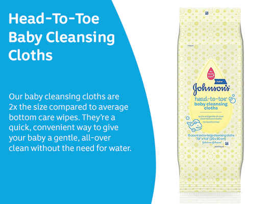 JOHNSON'S Head-to-Toe Gentle Cleansing Cloths