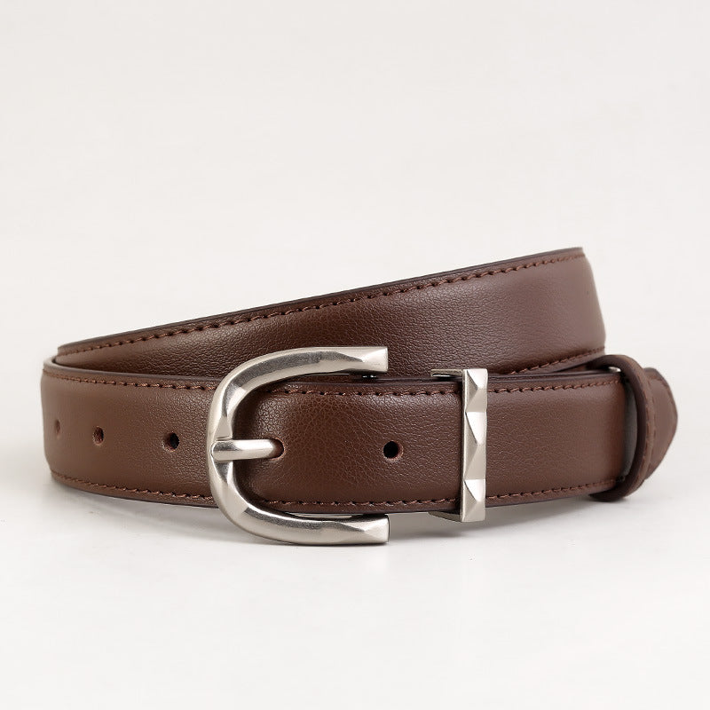 Classic Leather Skinny Belt