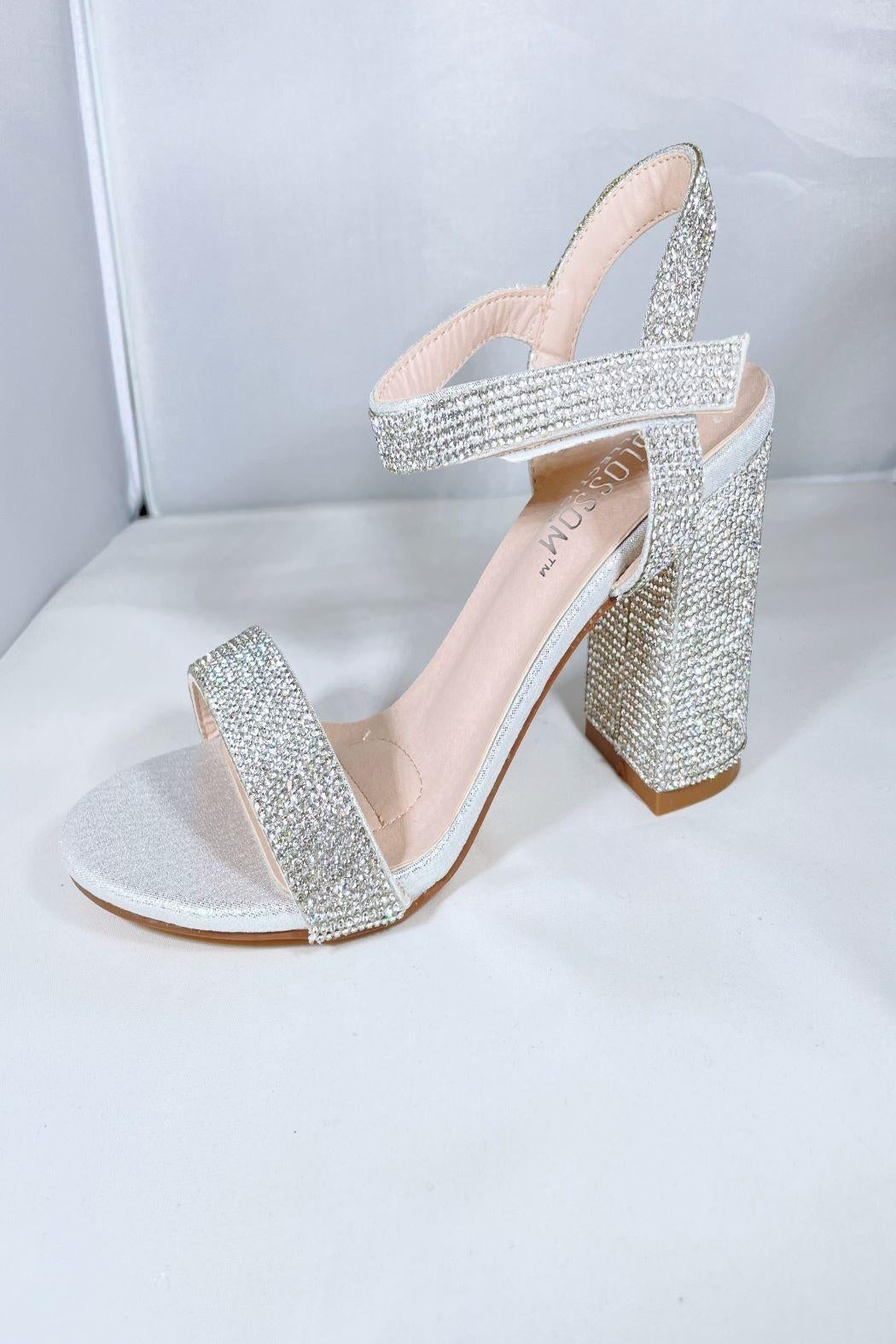 Anna Rhinestone Block-Heel