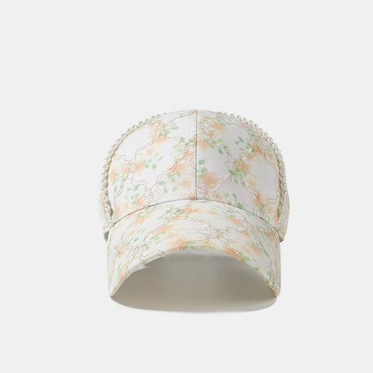 Floral Pearl Detail Baseball Cap