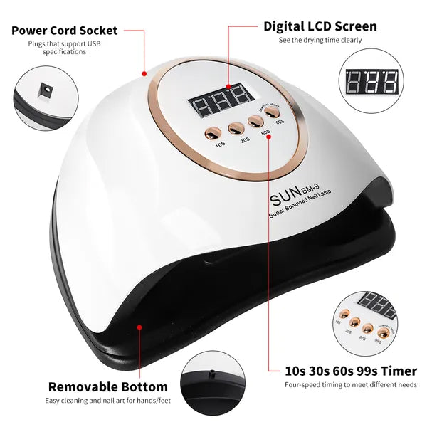 UV LED Nail Lamp,280W Nail Curing Lamps For Gel Polish With Automatic Sensor 4 Timer Setting,Led Nail Dryer, Professional Nail Art Drying Tools For Fingernail And Toenail