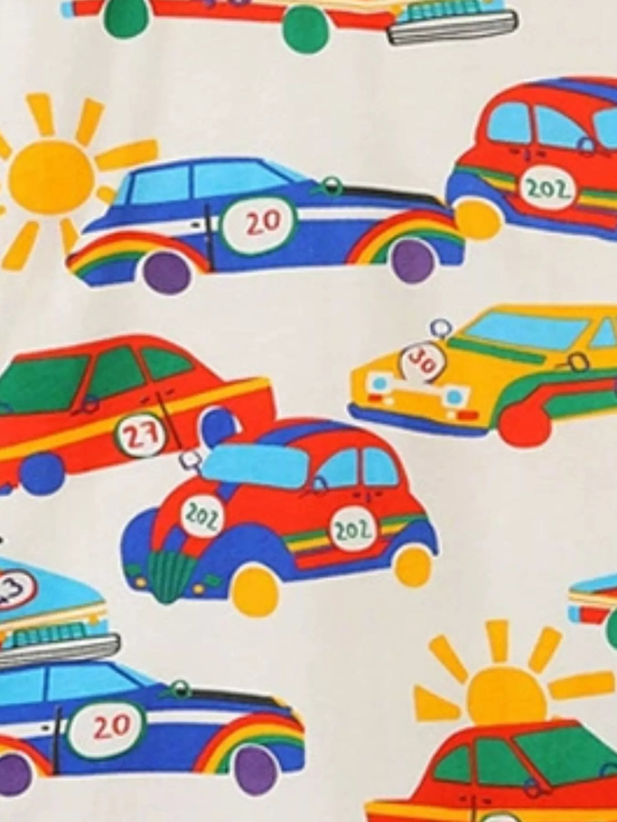 Children's Racing Car Print Crew Neck T-Shirt