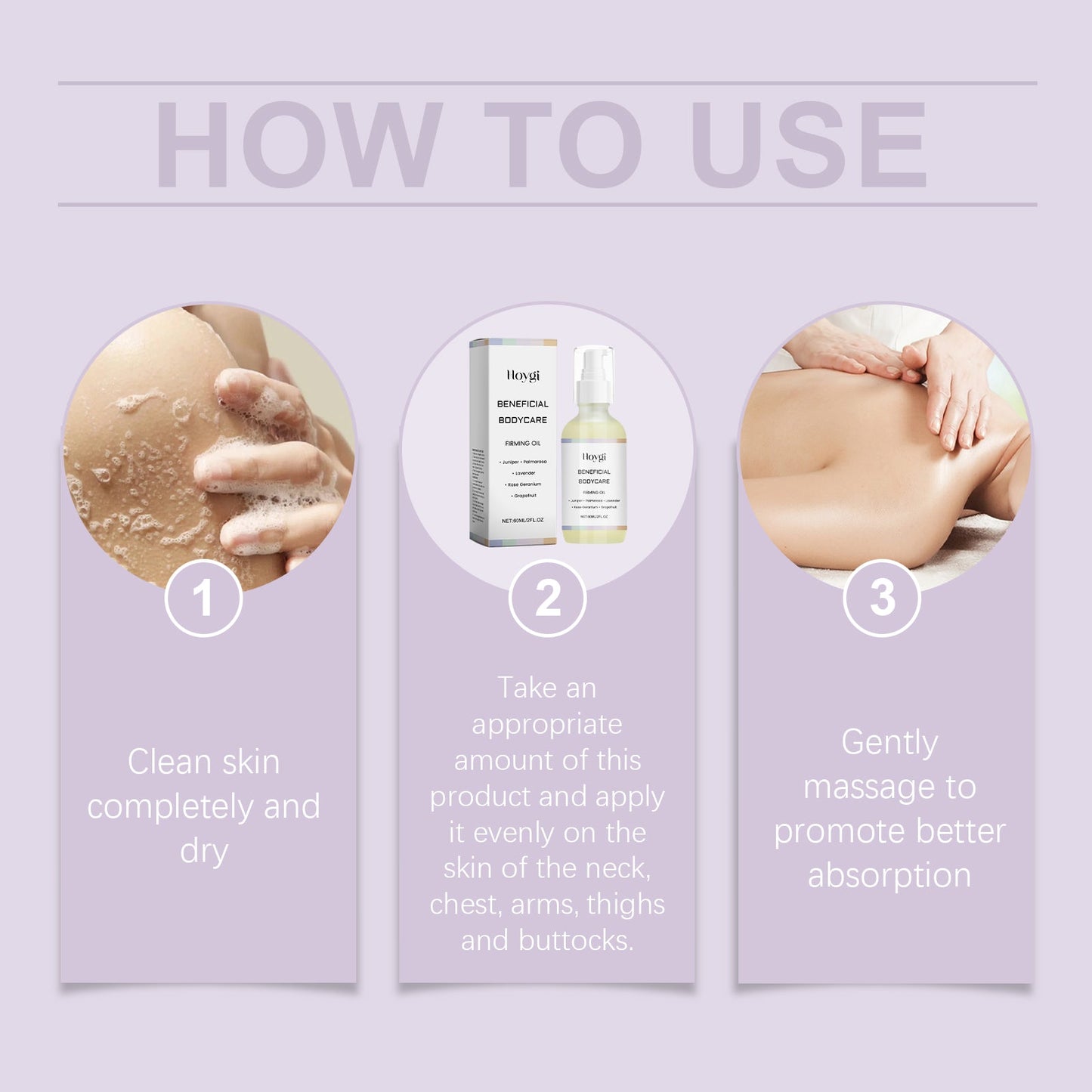 Hoygi Body Care Oil, Gentle Moisturizing, Firming And Improving Skin Elasticity Body Massage Care Essential Oil