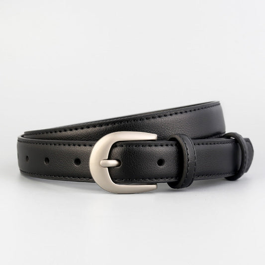 Classic Leather Skinny Belt