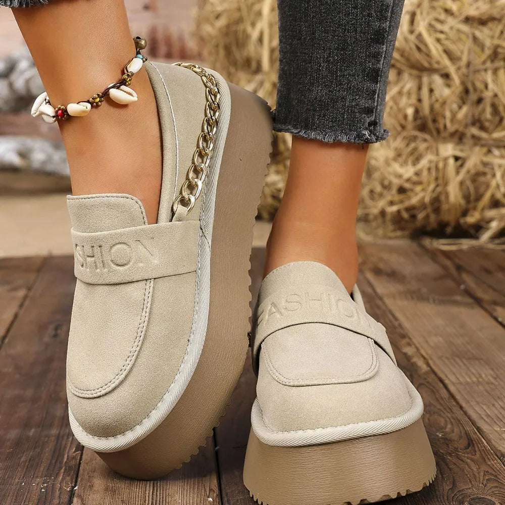 Round Toe Platform Loafers