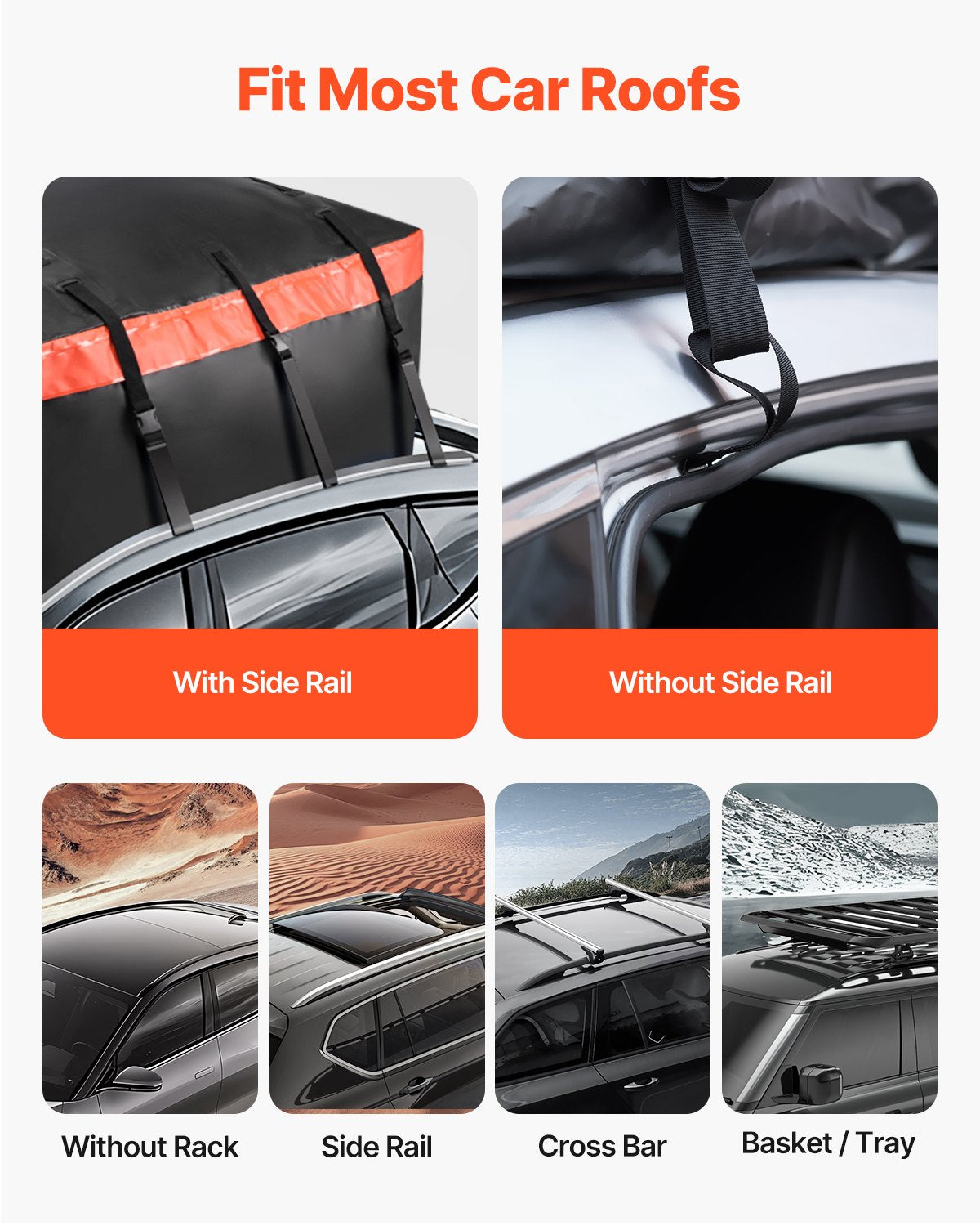Car Rooftop Cargo Carrier Bag, 23 Cubic Feet Roof Cargo Carrier, Heavy Duty 840D PVC 100% Waterproof Car Roof Luggage Bag For All Vehicle With/without Rack- With Lock, Anti-Slip Mat, 6 Door Hook