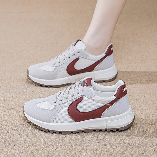 Round Toe Contrast Mesh Breathable Athletic