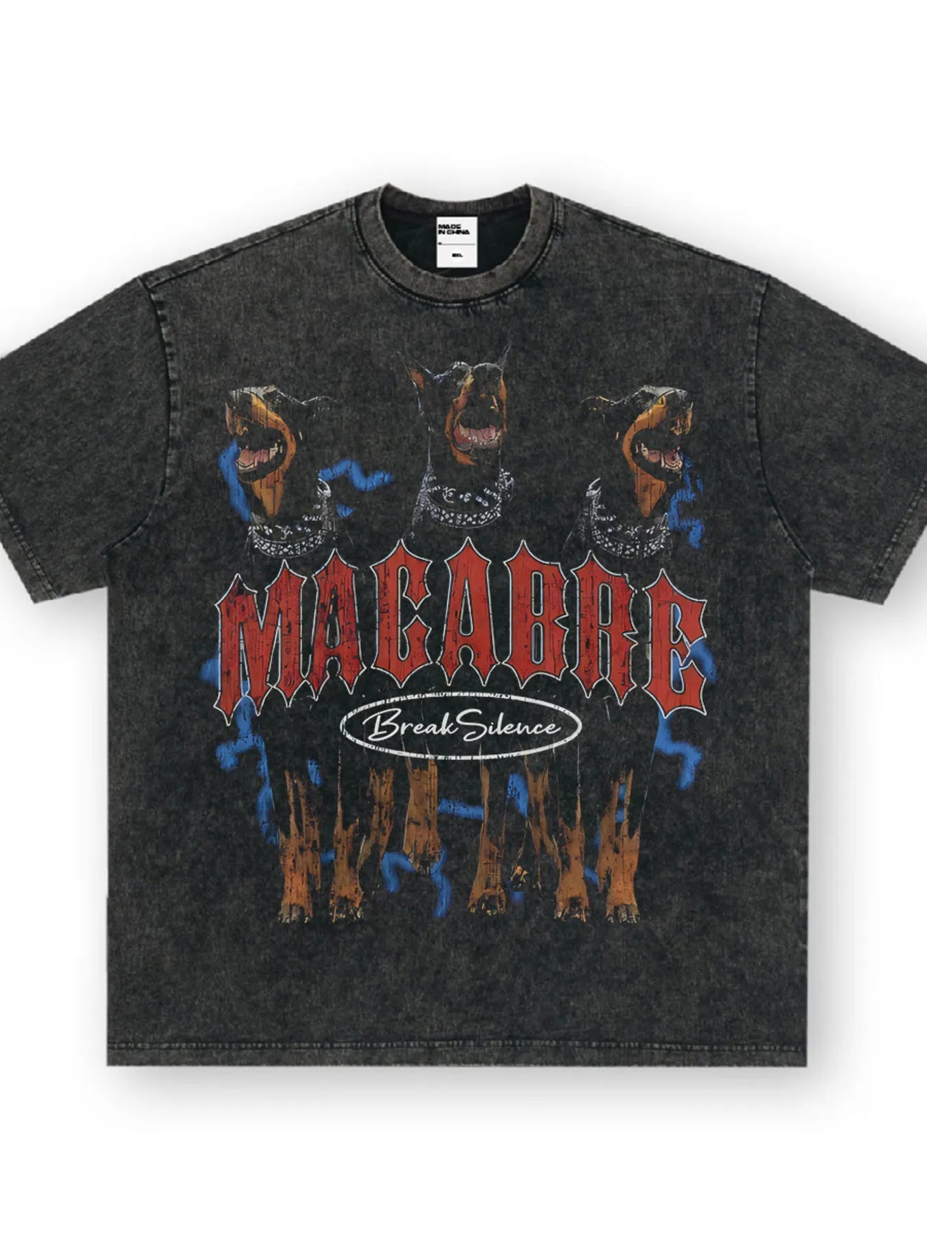 Men's Dog Graphic Oversized Round Neck T-Shirt