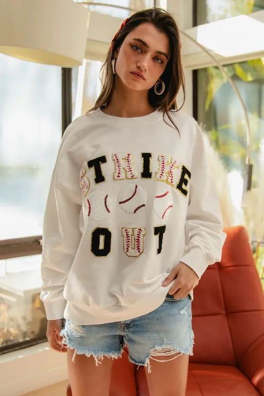 BiBi Baseballs Strikeout Patches French Terry Sweatshirt