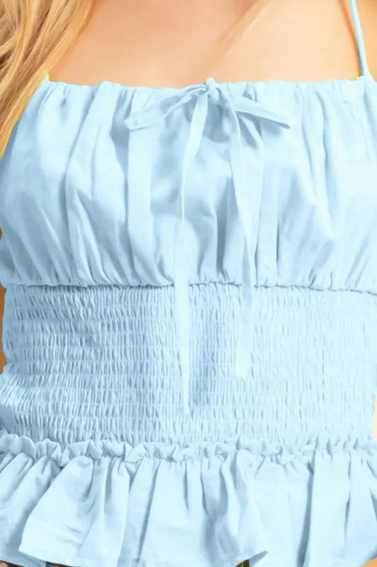 HYFVE Poplin Smocked Waist Summery Cami Top